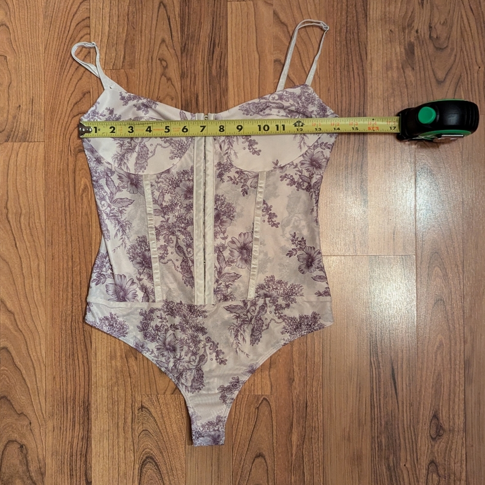 NWOT Intimately Free People Night Rhythm Bodysuit in Ivory Combo, Size M - Picture 6 of 9